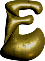 glimmend goud ballon metalen brief e hoofdstad. png