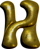 Shiny gold balloon metallic letter H capital. png