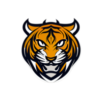 tigre logo, Facile et coloré illustration, transparent arrière-plan, ai généré png