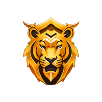 Tiger logo, simple and colorful illustration, transparent background, png