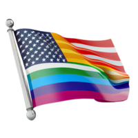 USA lgbtq flagga illustration med transparent bakgrund, ai genererad png