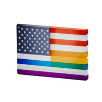 Verenigde Staten van Amerika lgbtq vlag illustratie met transparant achtergrond, ai gegenereerd png