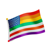 USA LGBTQ Flag illustration with transparent background, png