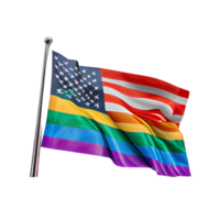 Etats-Unis lgbtq drapeau illustration avec transparent arrière-plan, ai généré png