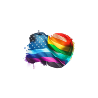 USA lgbtq flagga illustration med transparent bakgrund, ai genererad png