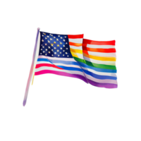 EUA lgbtq bandeira ilustração com transparente fundo, ai gerado png