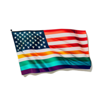 Etats-Unis lgbtq drapeau illustration avec transparent arrière-plan, ai généré png