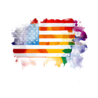 EUA lgbtq bandeira ilustração com transparente fundo, ai gerado png