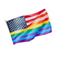 USA lgbtq flagga illustration med transparent bakgrund, ai genererad png