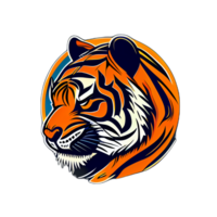 tigre logo, semplice e colorato illustrazione, trasparente sfondo, ai generato png