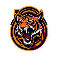 tigre logotipo, simples e colorida ilustração, transparente fundo, ai gerado png