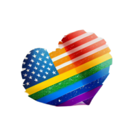 USA lgbtq flagga illustration med transparent bakgrund, ai genererad png