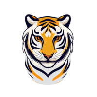 tiger logotyp, enkel och färgrik illustration, transparent bakgrund, ai genererad png