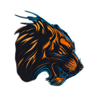 Tigre logo, sencillo y vistoso ilustración, transparente fondo, ai generado png