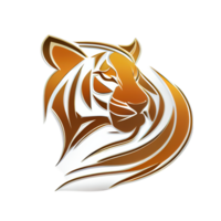 tigre logotipo, simples e colorida ilustração, transparente fundo, ai gerado png