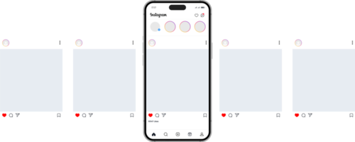 instagram giostra o diapositiva pagine interfaccia modello con cinque pagine png