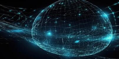 tech background with a wire mesh, in the style of futuristic digital art, digital, Illustration photo