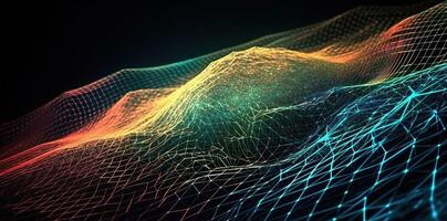 tech background with a wire mesh, in the style of futuristic digital art, digital, Illustration photo