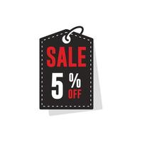 5 percent off discount vector