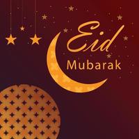 Eid mubarak greeting banner template design, Eid Mubarak Greeting Card, Islamic Illustration background vector design with beautiful moon, Eid Mubarak Lantern Background Free Vector.