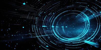 modern technology circle background or abstract image, blueprint, circuitry, light navy and sky-blue, Illustration photo