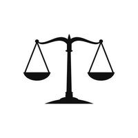 Justice scale icon isolated on white background vector