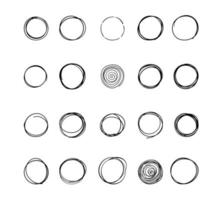 Hand Drawn Circle Line Vector Set