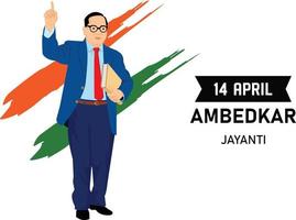 Ambedkar Jayanti 14 April Dr BR Ambedkar Vector Design