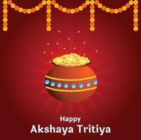 Happy Akshaya Tritiya Indian Hindu Festival Celebration Vector Design