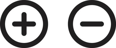 Plus and minus icon vector in trendy style for web site and mobile app