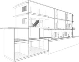 3D illustration of building project vector