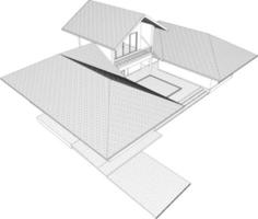 3D illustration of building project vector