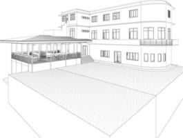 3D illustration of building project vector