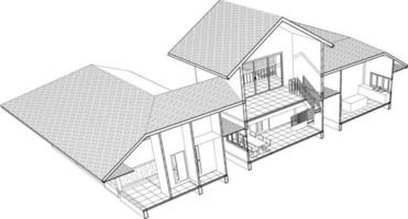 3D illustration of building project vector