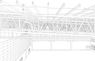 Ilustración 3D del proyecto de construcción vector