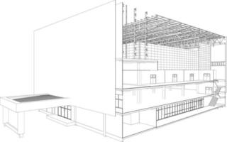 3D illustration of building project vector