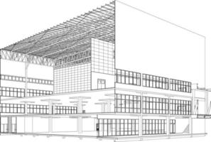 3D illustration of building project vector