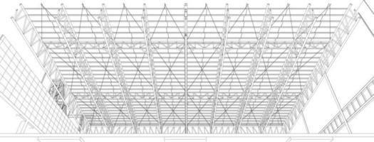 3D illustration of building project vector