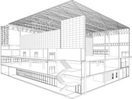 3D illustration of building project vector