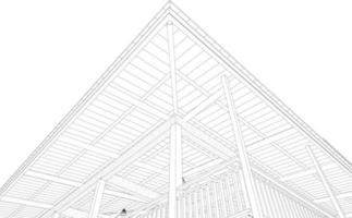 3D illustration of building project vector