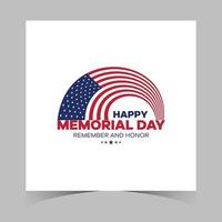 memorial day web banner. happy memorial day holiday post. memorial day weekend banner. Memorial Day social media template design of USA national flag colors vector