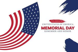 memorial day web banner. happy memorial day holiday post. memorial day weekend banner. Memorial Day social media template design of USA national flag colors. vector