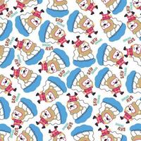 Seamless vector pattern with cute little animal skydiver, Design concept for kids textile print, nursery wallpaper, wrapping paper. Cute funny background.