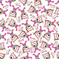 Seamless pattern texture with little animal swim in underwater. For fabric textile, nursery, baby clothes, background, textile, wrapping paper and other decoration. vector
