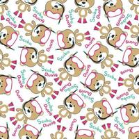 Seamless pattern texture with little animal swim in underwater. For fabric textile, nursery, baby clothes, background, textile, wrapping paper and other decoration. vector