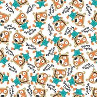 Seamless pattern texture with little animal swim in underwater. For fabric textile, nursery, baby clothes, background, textile, wrapping paper and other decoration. vector