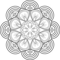 Vector drawing for coloring book. Geometric floral pattern. Contour drawing on a white background. Mandala.