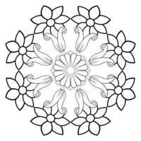 Vector drawing for coloring book. Geometric floral pattern. Contour drawing on a white background. Mandala.