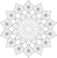 Vector drawing for coloring book. Geometric floral pattern. Contour drawing on a white background. Mandala.