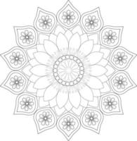 Vector drawing for coloring book. Geometric floral pattern. Contour drawing on a white background. Mandala.